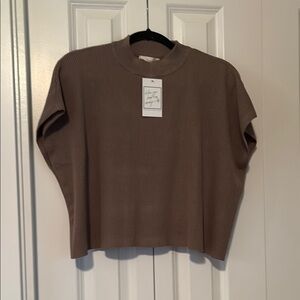 Mocha Ribbed Knit Top